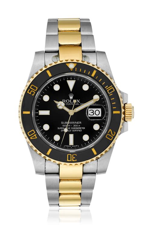 rolex submariner black dial two tone|rolex submariner 116613 40mm blue.